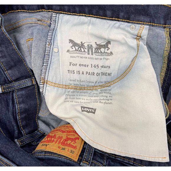 Levi's 559 Relaxed Straight Leg Jeans Men's W38 L32 Dark Wash Denim - Picture 2 of 12